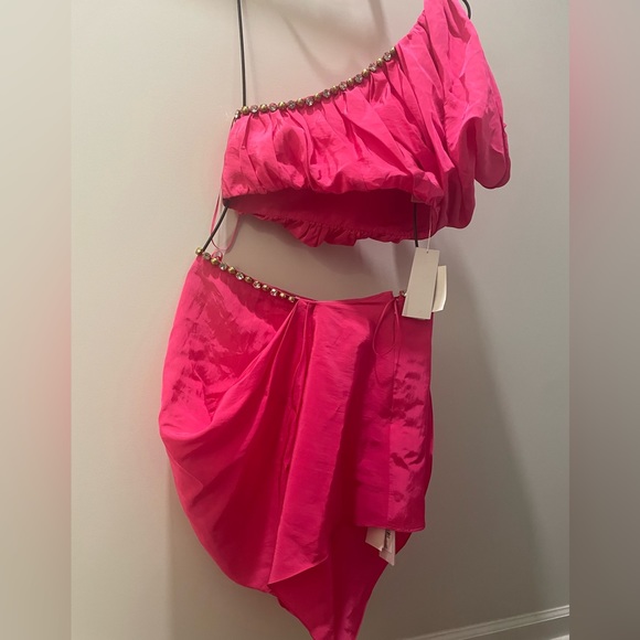 Area Crystal Dome Draped Top and Skirt Set size 10 in Pink - Picture 7 of 9